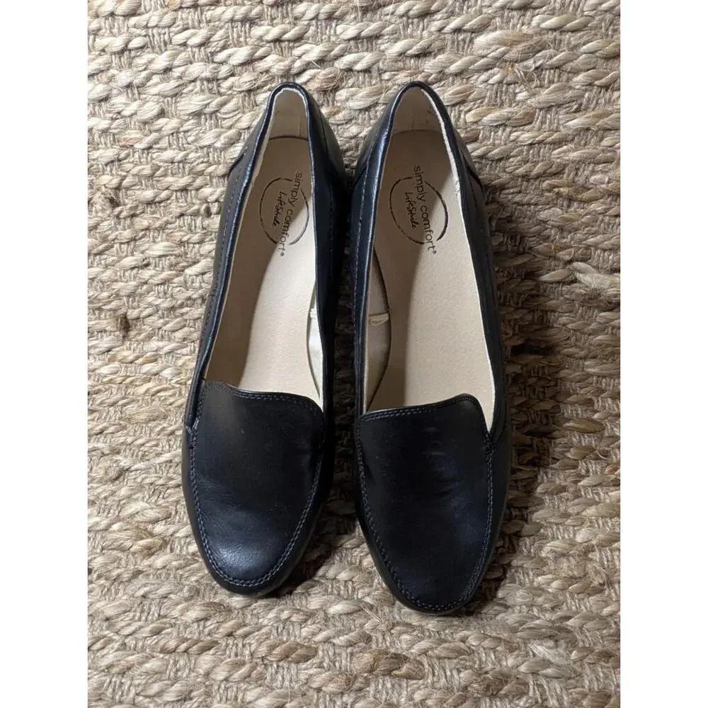 New! Life Stride Soft System Shoes Womens 9 W Black Loafers Slip On Career